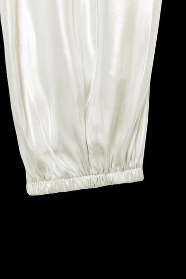 PANTALÓN BOMBACHO FOIL - Plata de Zara