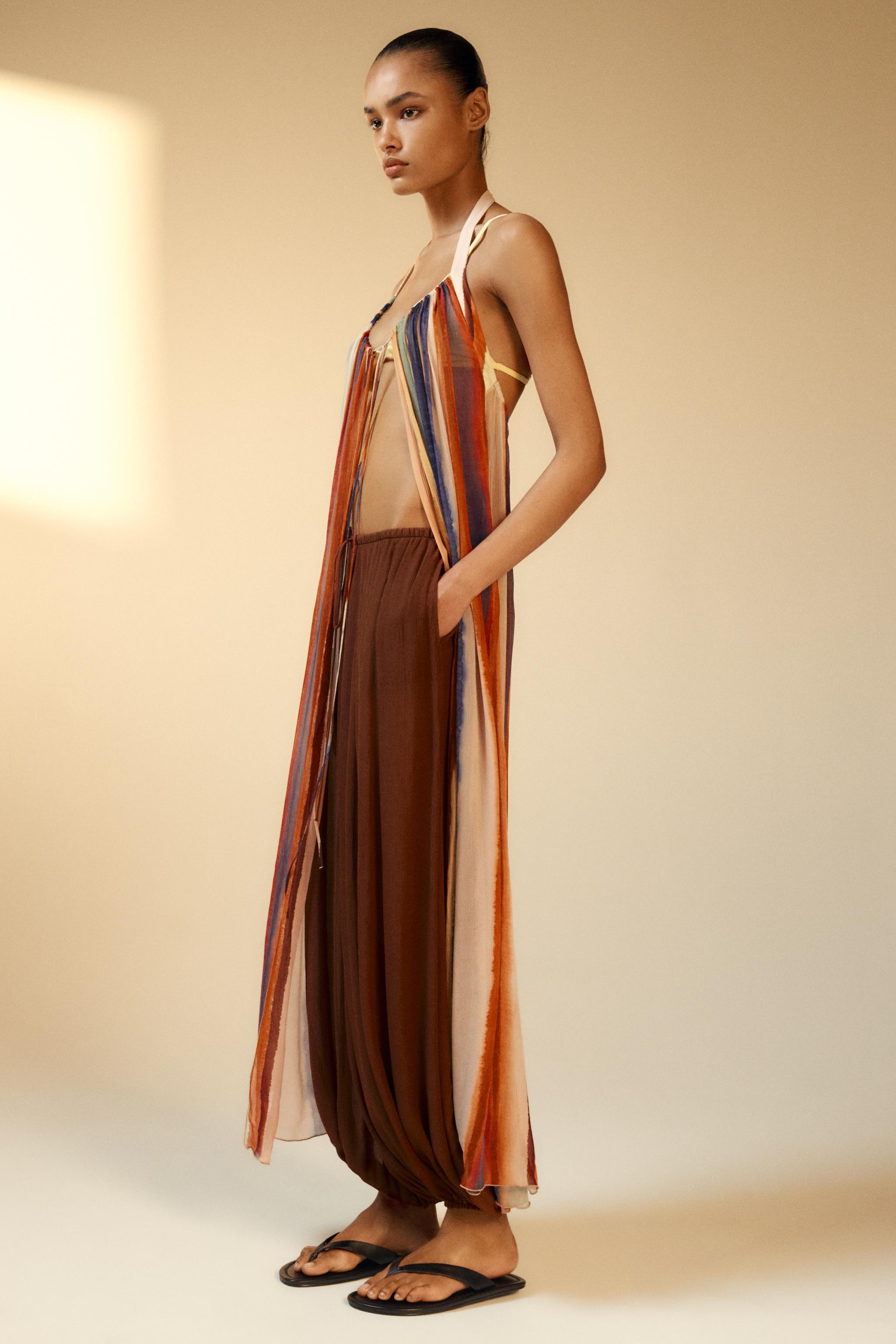 STRIPED SEMI-SHEER DRESS - Multicoloured | ZARA South Africa