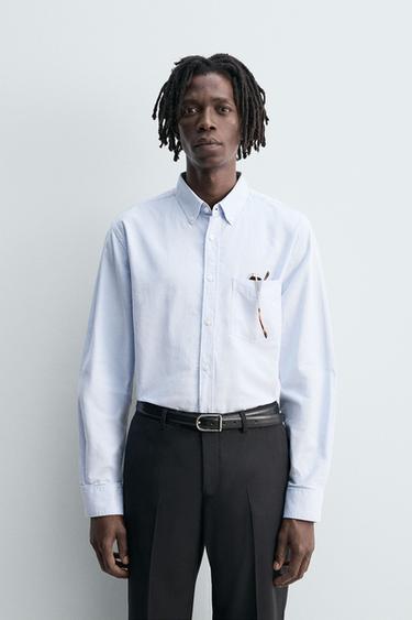 Zara OXFORD SHIRT - Sky blue