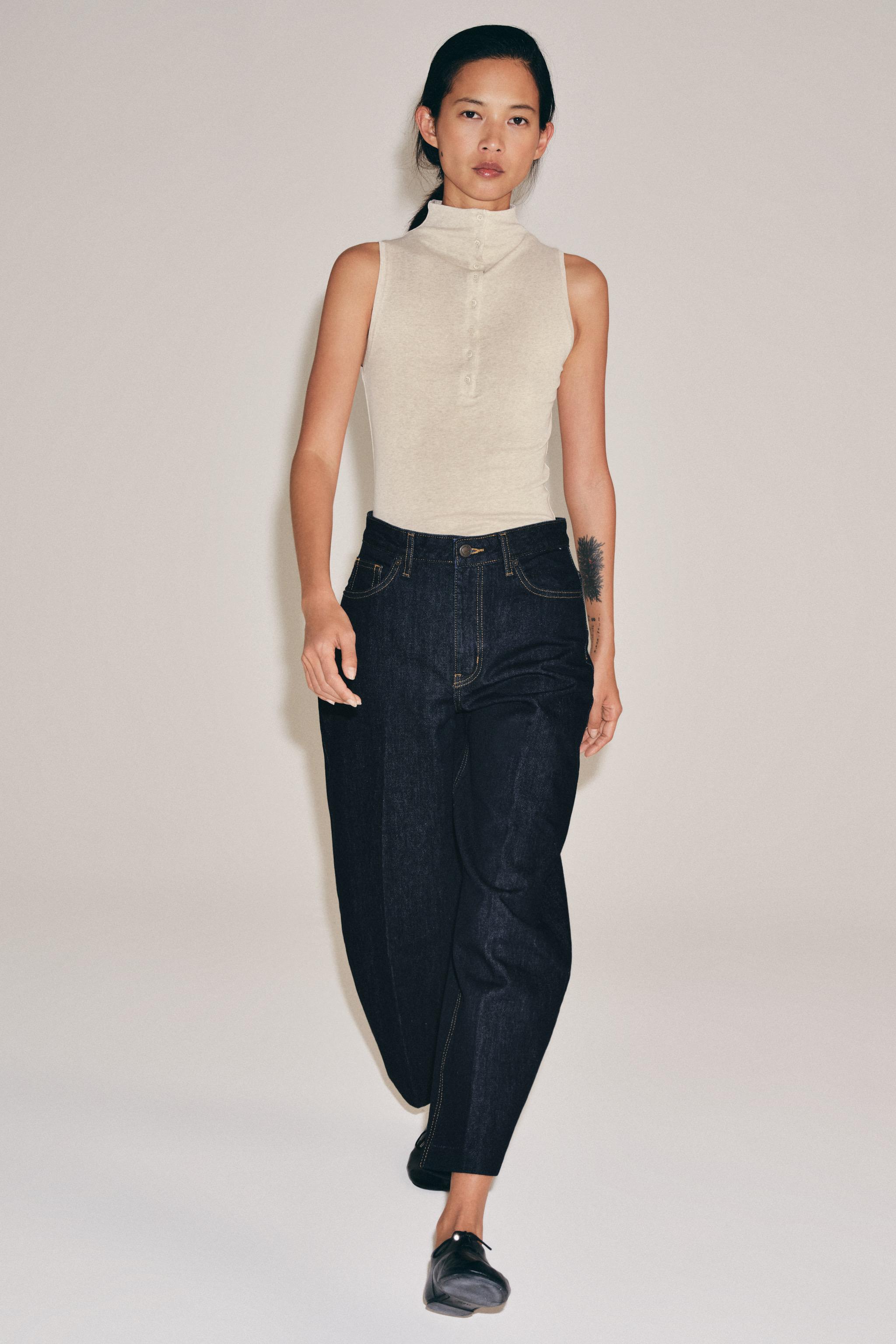 ZW COLLECTION HIGH-RISE TAPERED JEANS — Blue