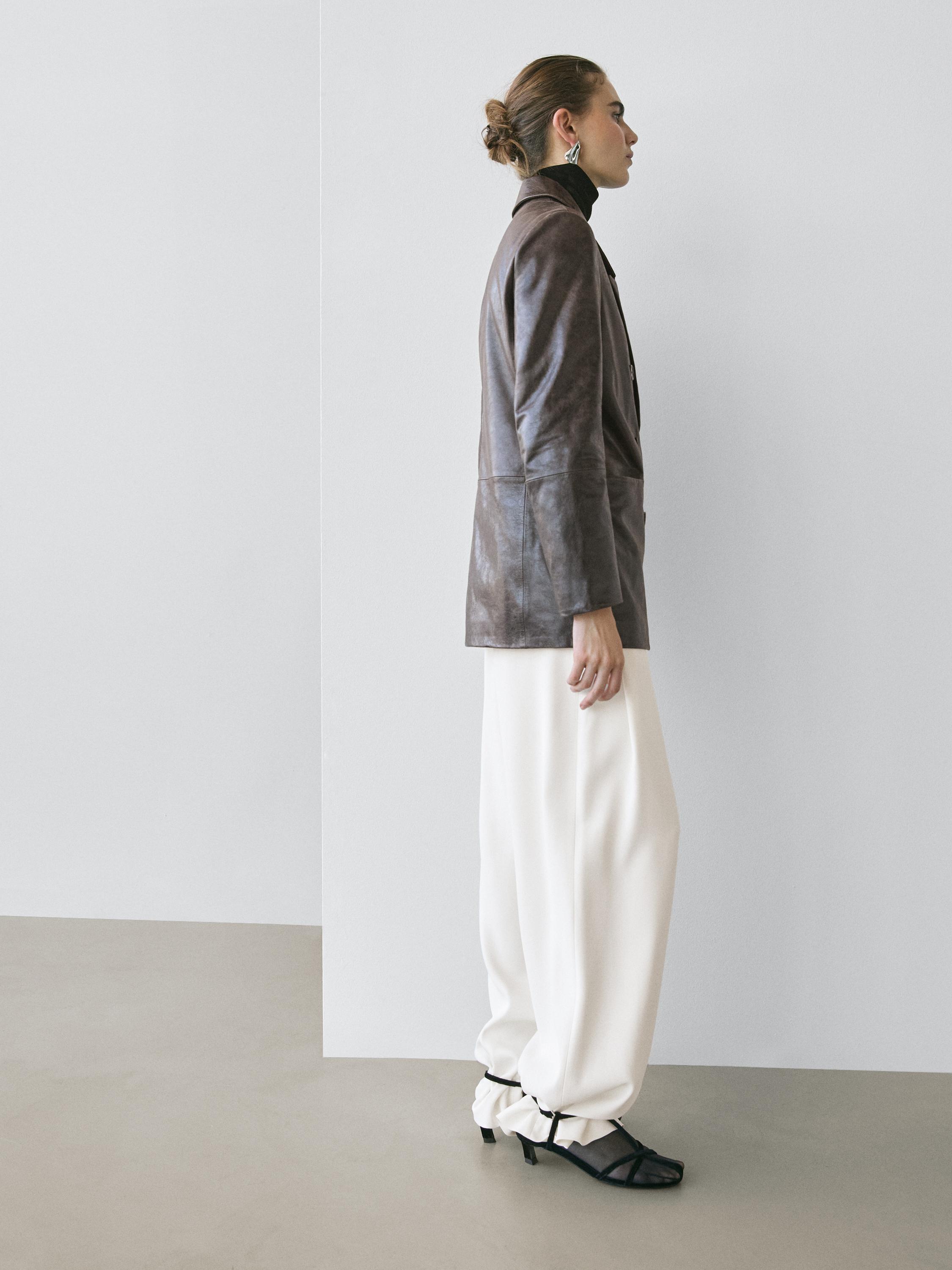 Veste boutonnée 100% cuir nappa - STUDIO