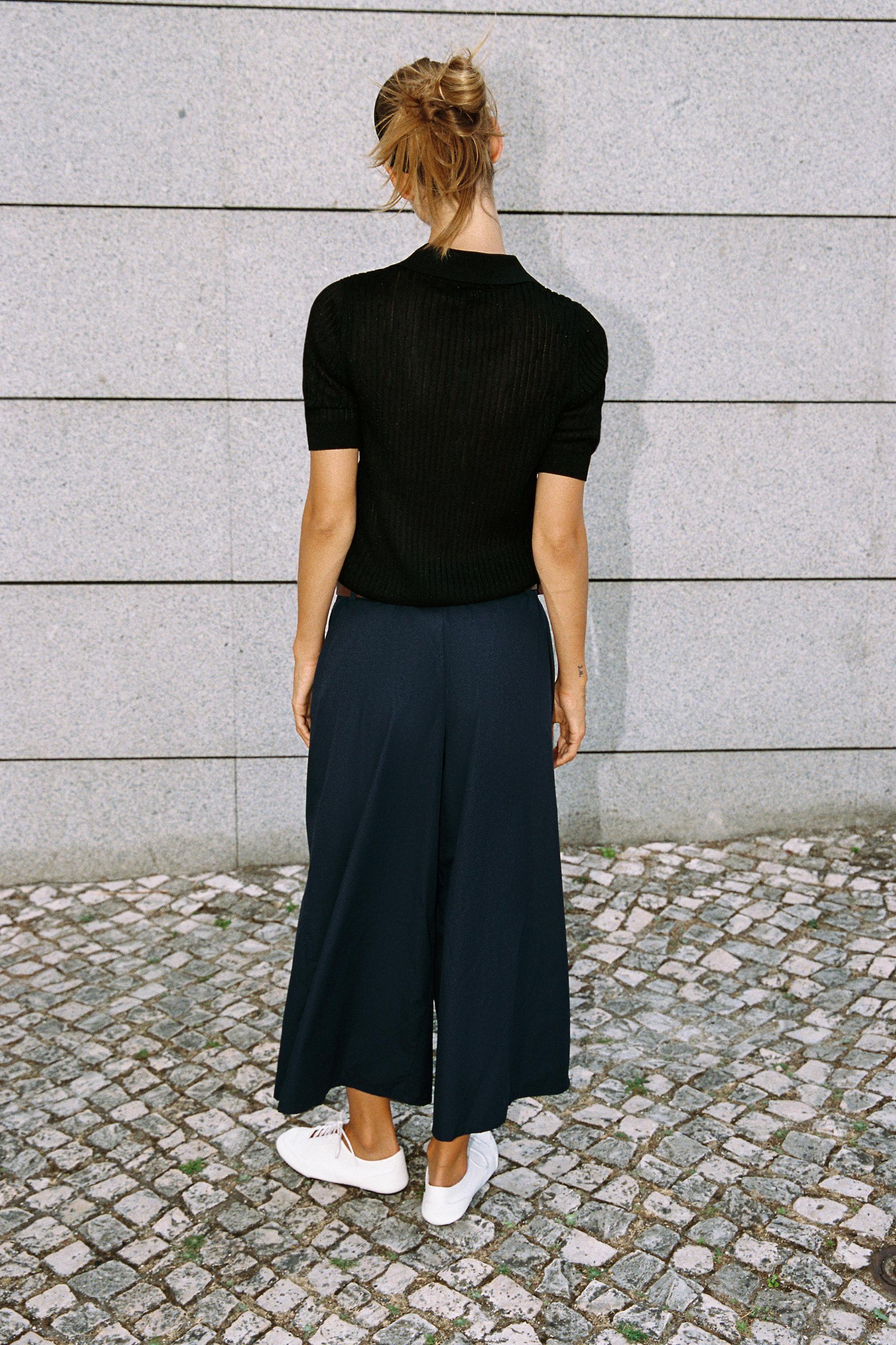 Женские брюки Zara BELTED CULOTTES — фото 8