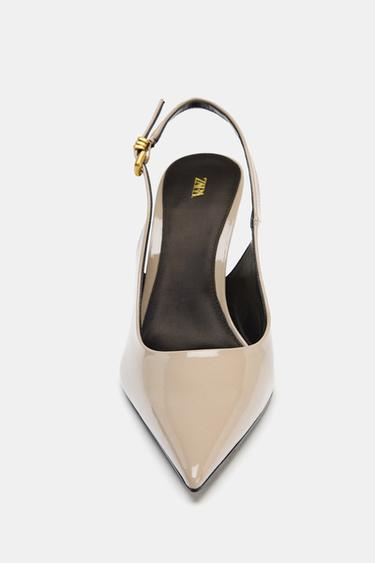 CHAUSSURES À TALONS OUVERTES À L'ARRIÈRE - Gris taupe de Zara - Image 3