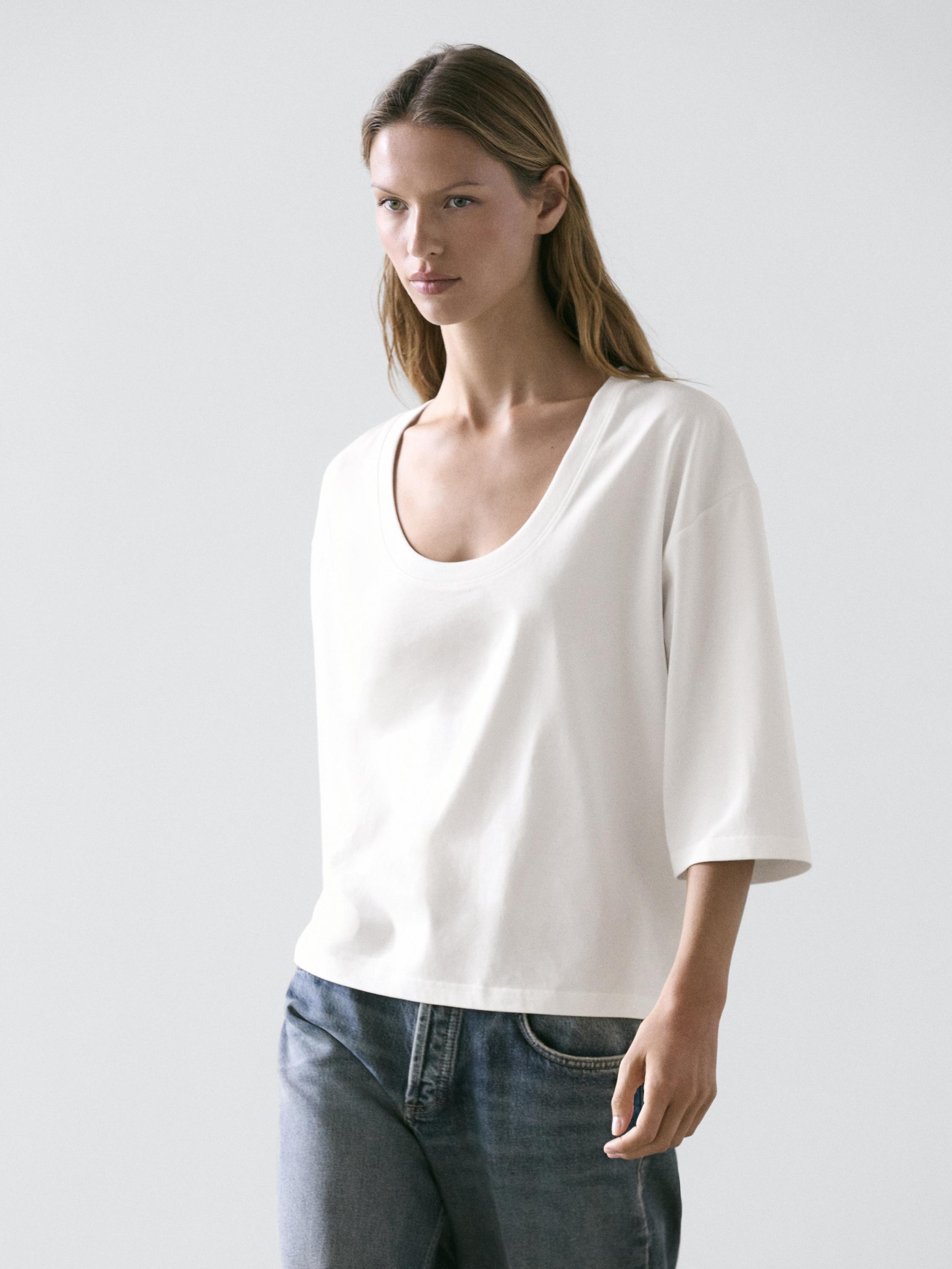 T-shirt col ras du cou 100 % coton
