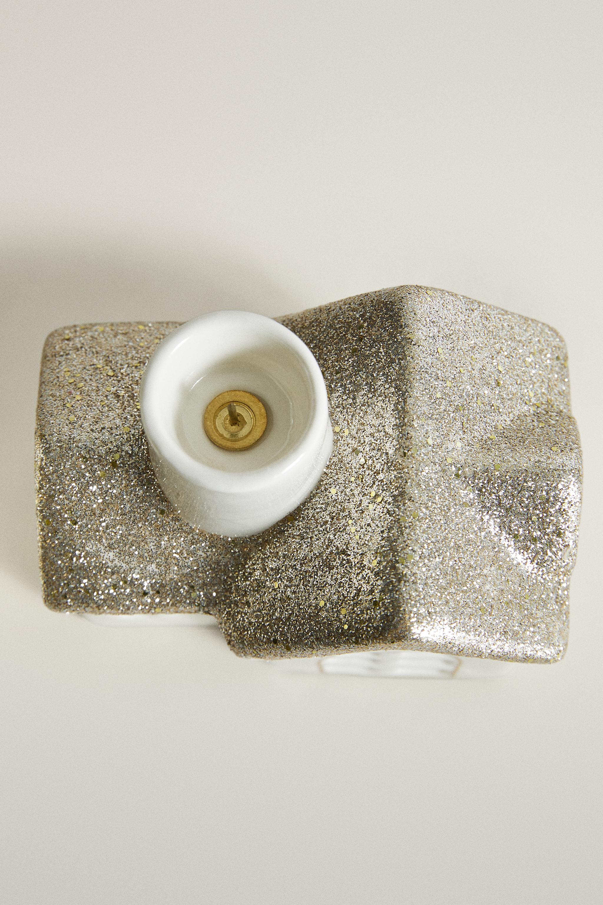 CHRISTMAS CERAMIC HOUSE CANDLE HOLDER