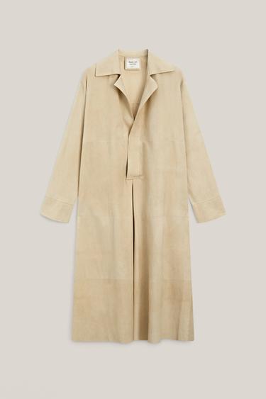 Zara Suede leather tunic - LIMITED EDITION - Ecru / Khaki