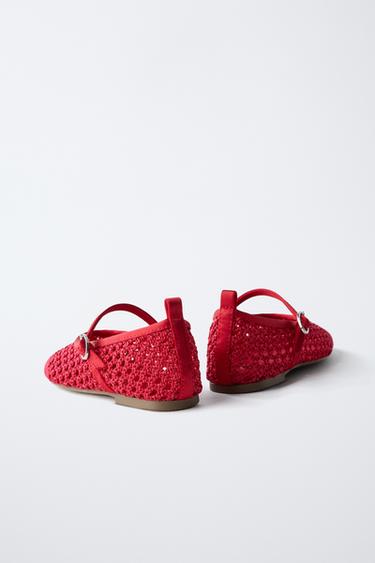 CUT-OUT BALLET FLATS - Red by Zara - Image 4