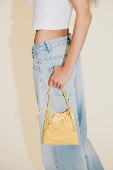 BEADED MINI BUCKET BAG - Yellow by Zara