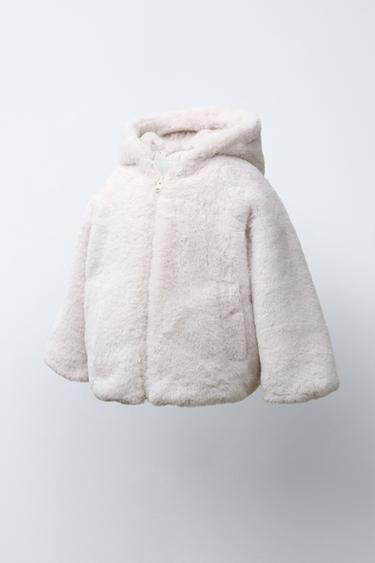 VESTE À CAPUCHE EFFET FOURRURE - Écru de Zara - Image 1