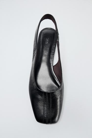 ZAPATO DESTALONADO PIEL HORMA CUADRADA - Negro de Zara