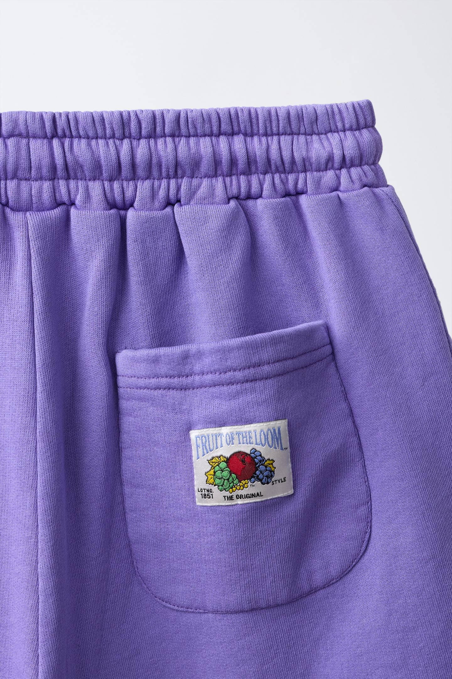 Детские шорты Zara Fruit OF the Loom™ Label Bermuda, цвет: Фиолетовый — фото 4