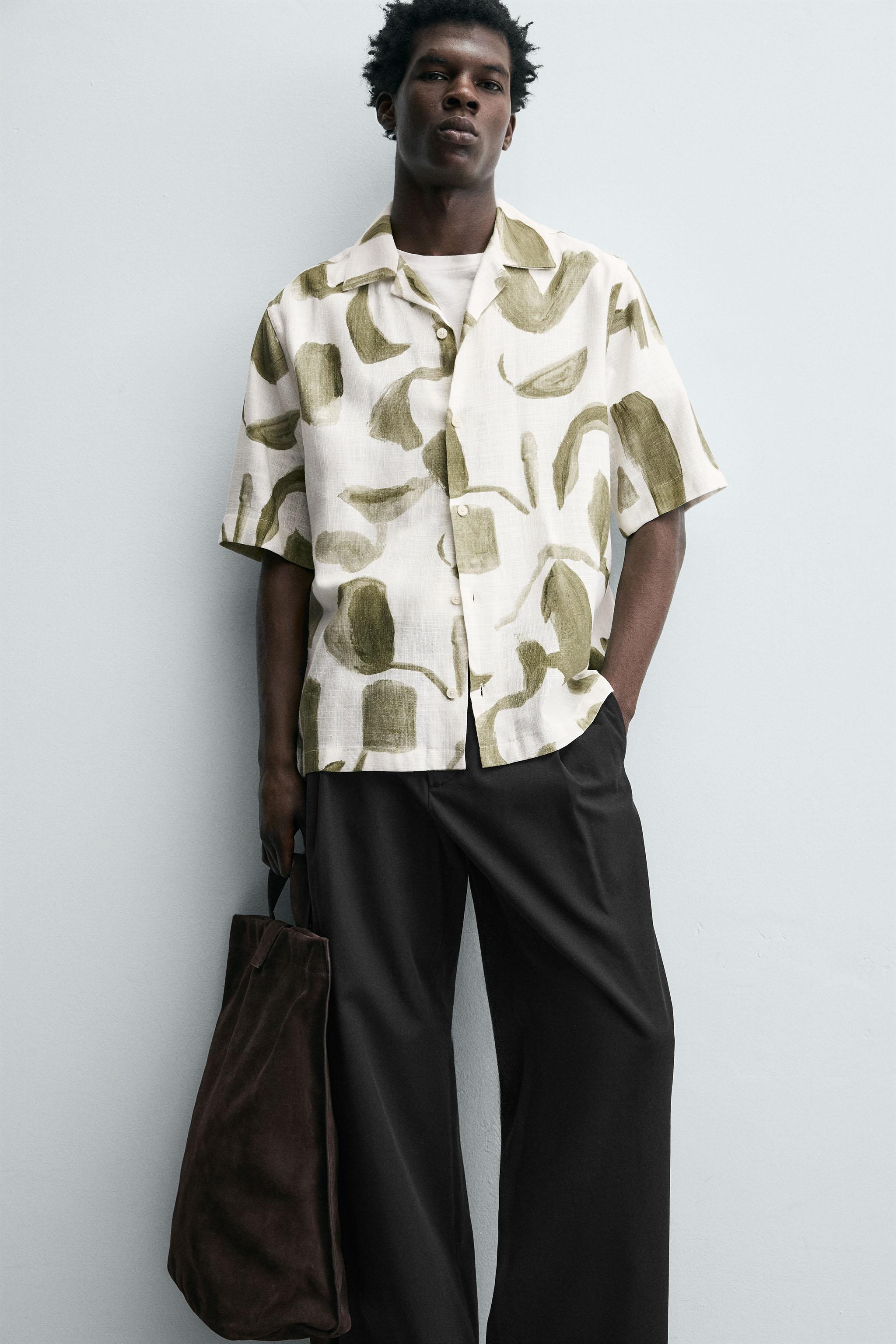PRINTED VISCOSE - LINEN SHIRT