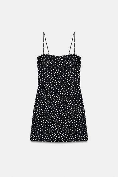 ROBE COURTE À POIS - Noir / Blanc de Zara - Image 7