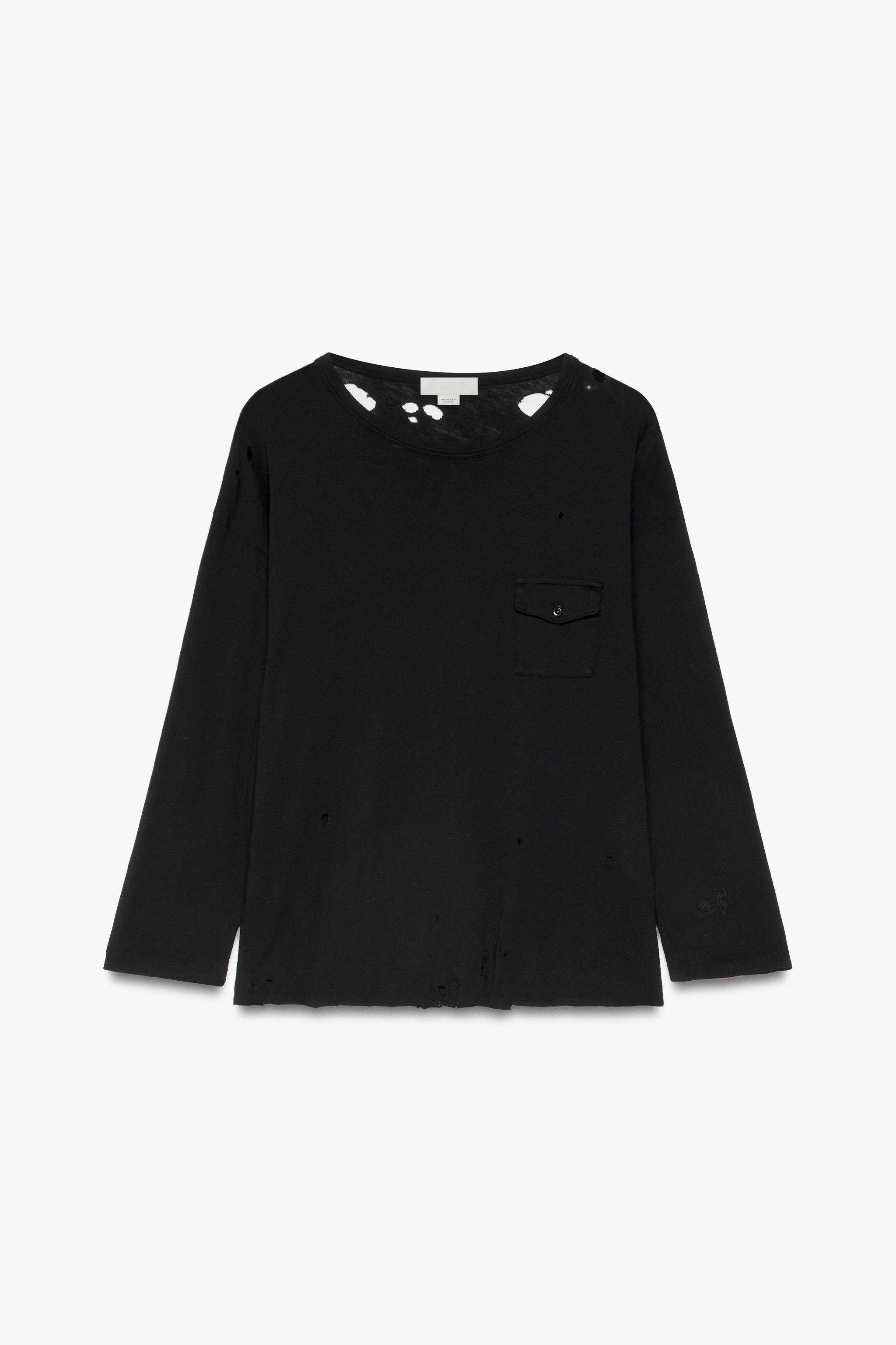 Distressed Embroidered Pocket T-Shirt by Zara