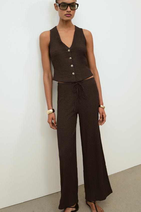 TEXTURED STRAIGHT LEG PANTS from Zara - $39.90