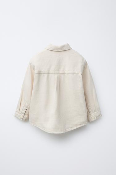 SURCHEMISE FLUIDE À SNAPS - Écru de Zara - Image 1