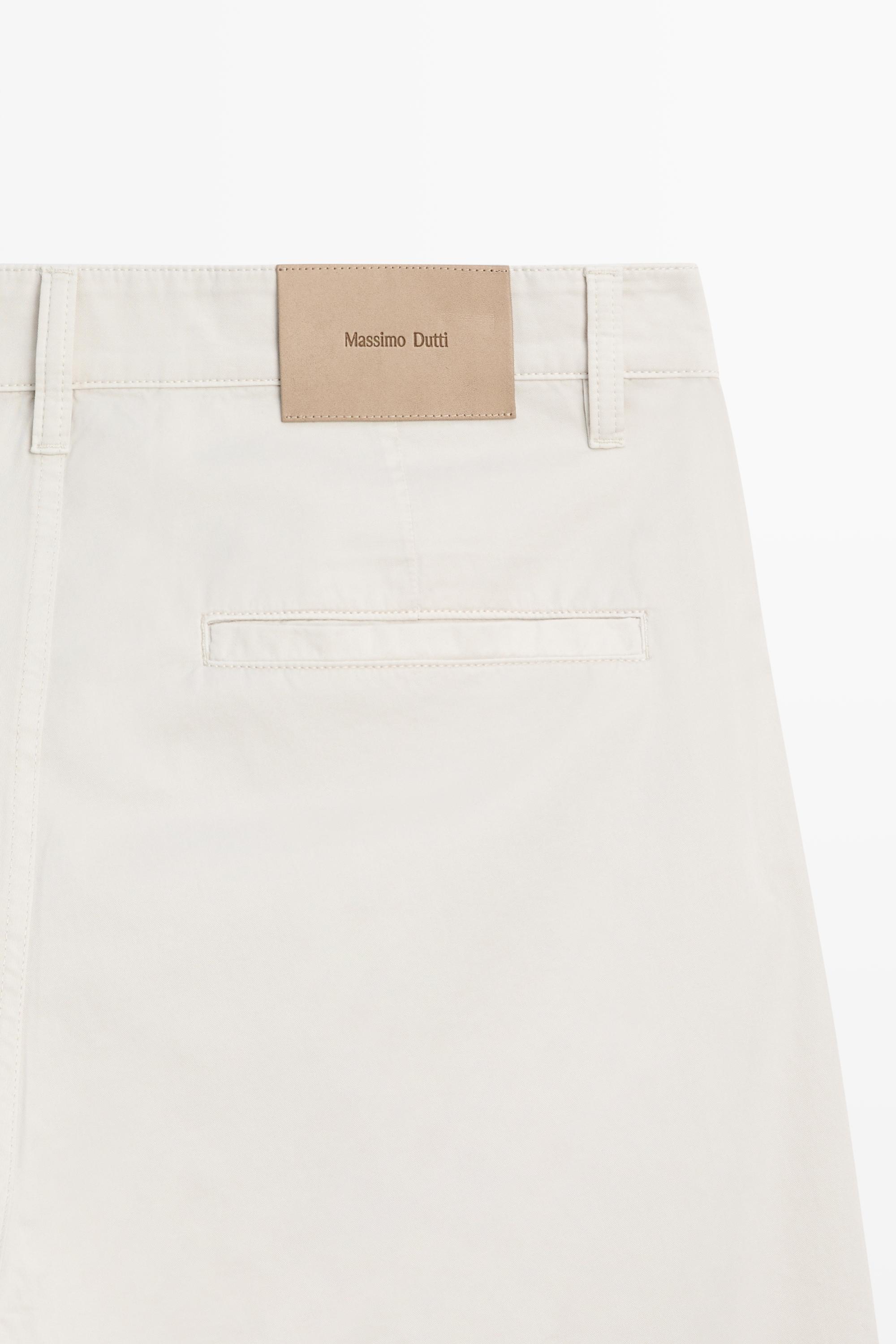 Barrel fit poplin denim-effect pants