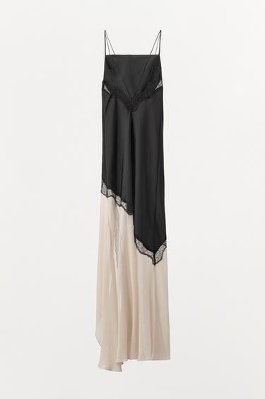 ROBE EN MATIÈRES VARIÉES DENTELLE - Noir / Écru de Zara - Image 7