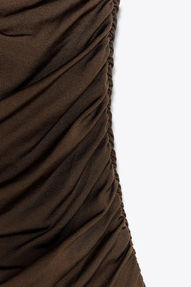 STRAPLESS POLYAMIDE BODYSUIT - Brown by Zara - Image 6