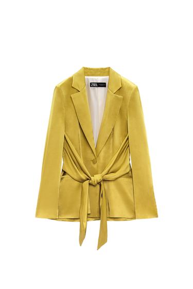TIED SATIN EFFECT BLAZER