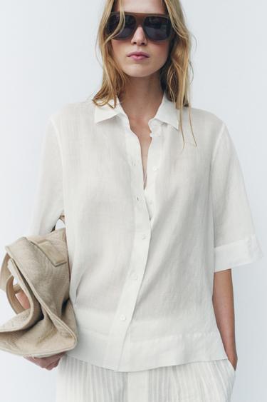ZW COLLECTION RAMIE SHIRT - White by Zara