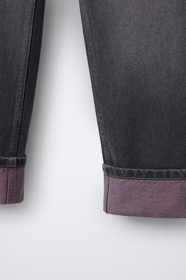 JEAN COUPE DROITE EFFET DÉLAVÉ - Gris de Zara - Image 3