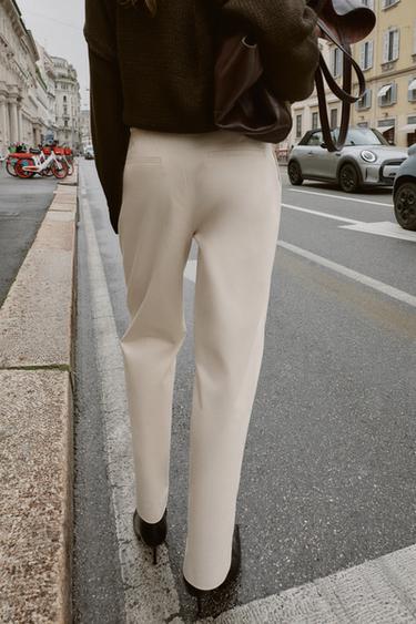 CARROT FIT TROUSERS WITH BUTTON WAIST - Ecru by Zara - Image 5
