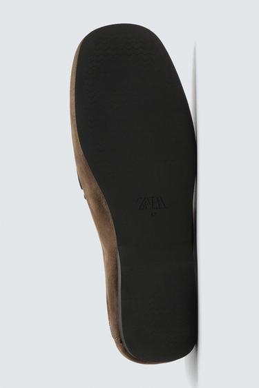MOCASSINS EN CUIR À MASQUE - Marron de Zara - Image 6