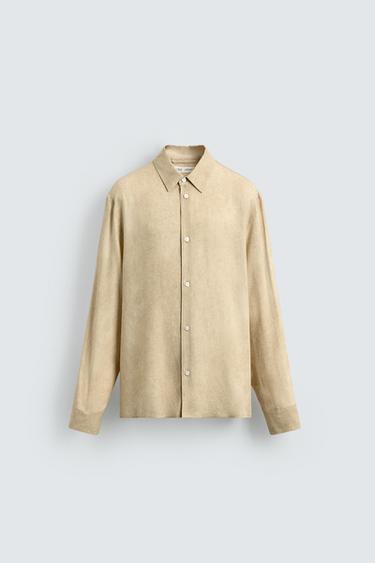 CAMISA FLUIDA VISCOSA - Beige de Zara