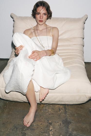 ZW COLLECTION LONG STRAPPY DRESS - Oyster-white by Zara - Image 1