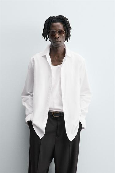 CAMISA SLIM FIT ESTRUCTURA - Blanco de Zara