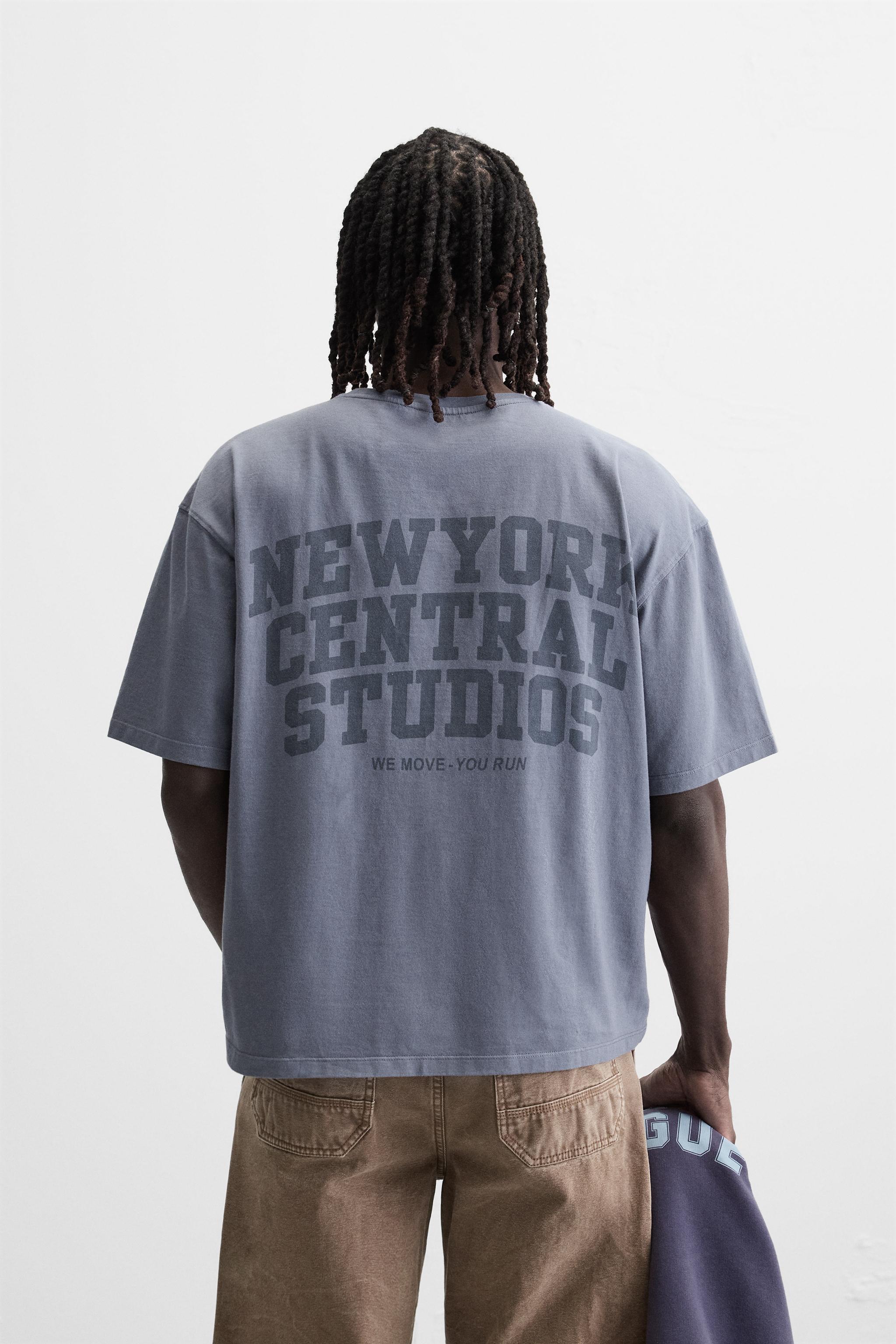 WASHED TEXT T-SHIRT - Purple | ZARA United States WASHED TEXT T-SHIRT - Purple | ZARA United States
