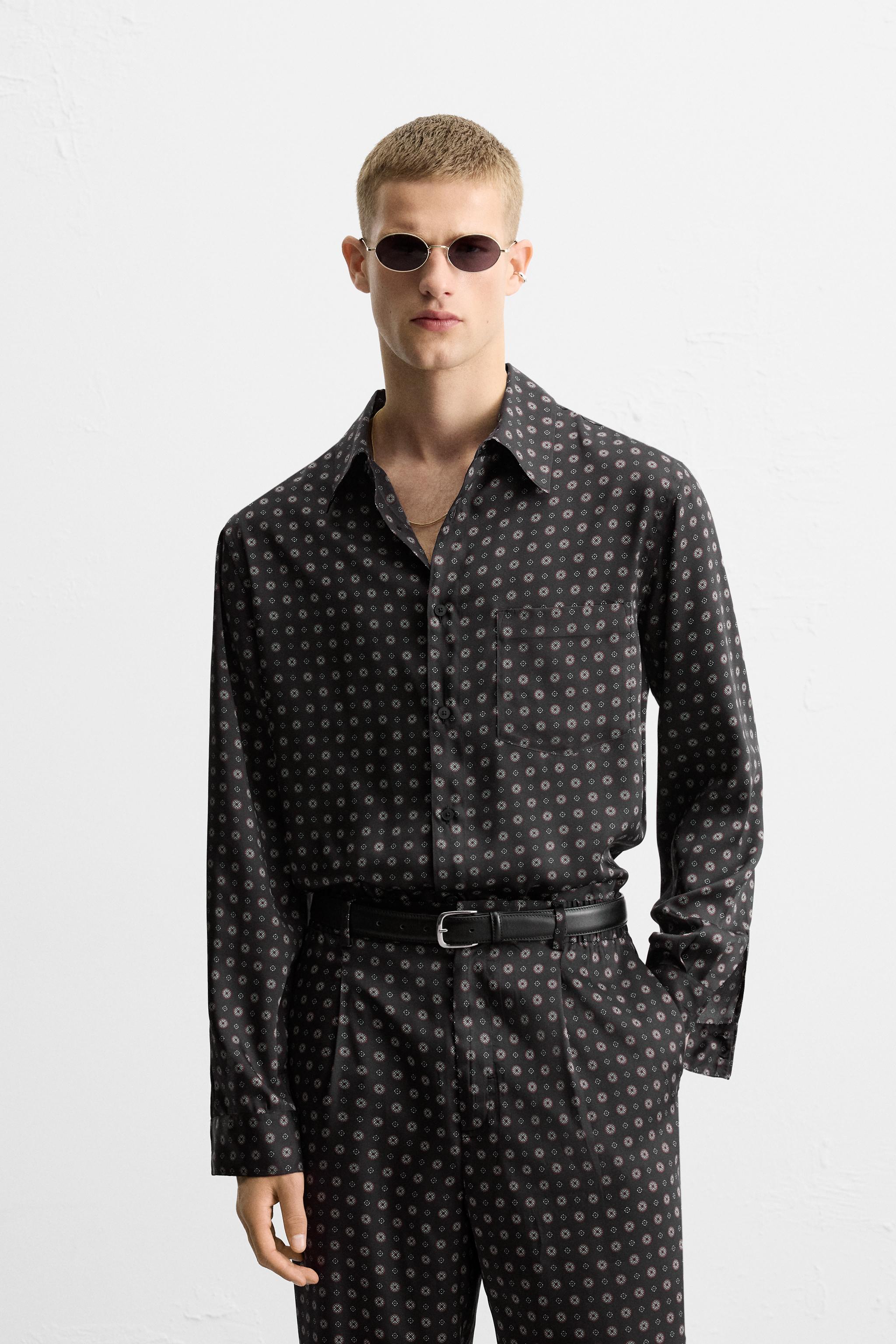 GEOMETRIC PRINT SHIRT LIMITED EDITION - Navy blue | ZARA