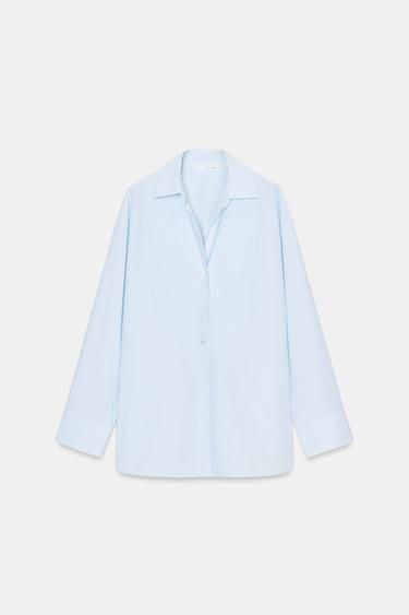 ZW 컬렉션 포플린 셔츠 - Zara 스트라이프