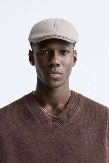 TEKSTURALI YASSI KEPKA - Kuya tusli kulrang Zara tomonidan - Tasvir 0