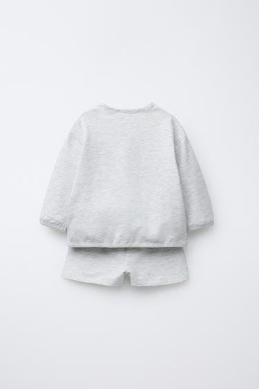 APPLE PATCH SWEATSHIRT AND BERMUDA SHORTS SET - Grey marl by Zara - Image 1
