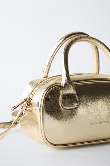 METALLIC MINI BOWLING CROSSBODY BAG - Gold by Zara - Image 2