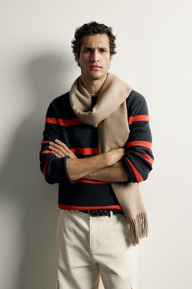 FRINGED SCARF — Brown / Taupe 2