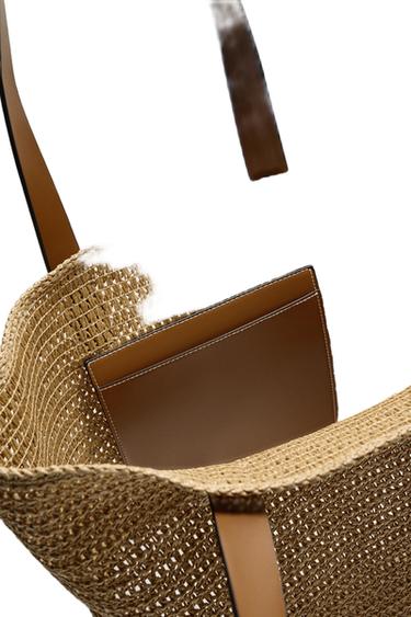 Zara WOVEN SHOPPER BAG - Off White