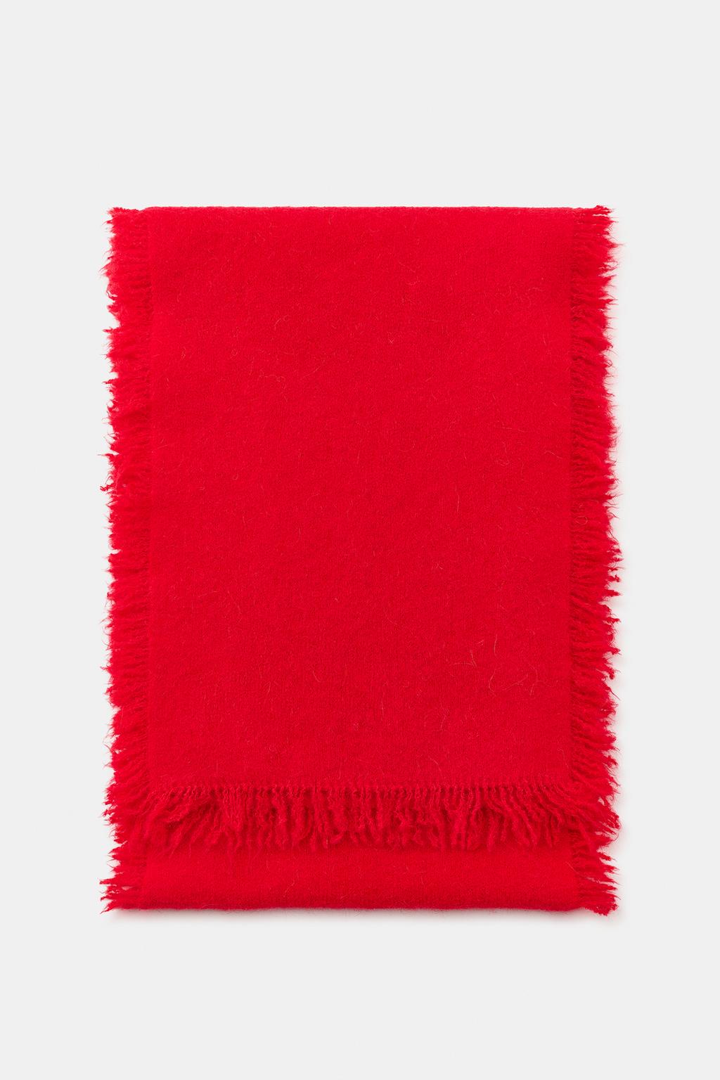 FRINGED KNIT SCARF