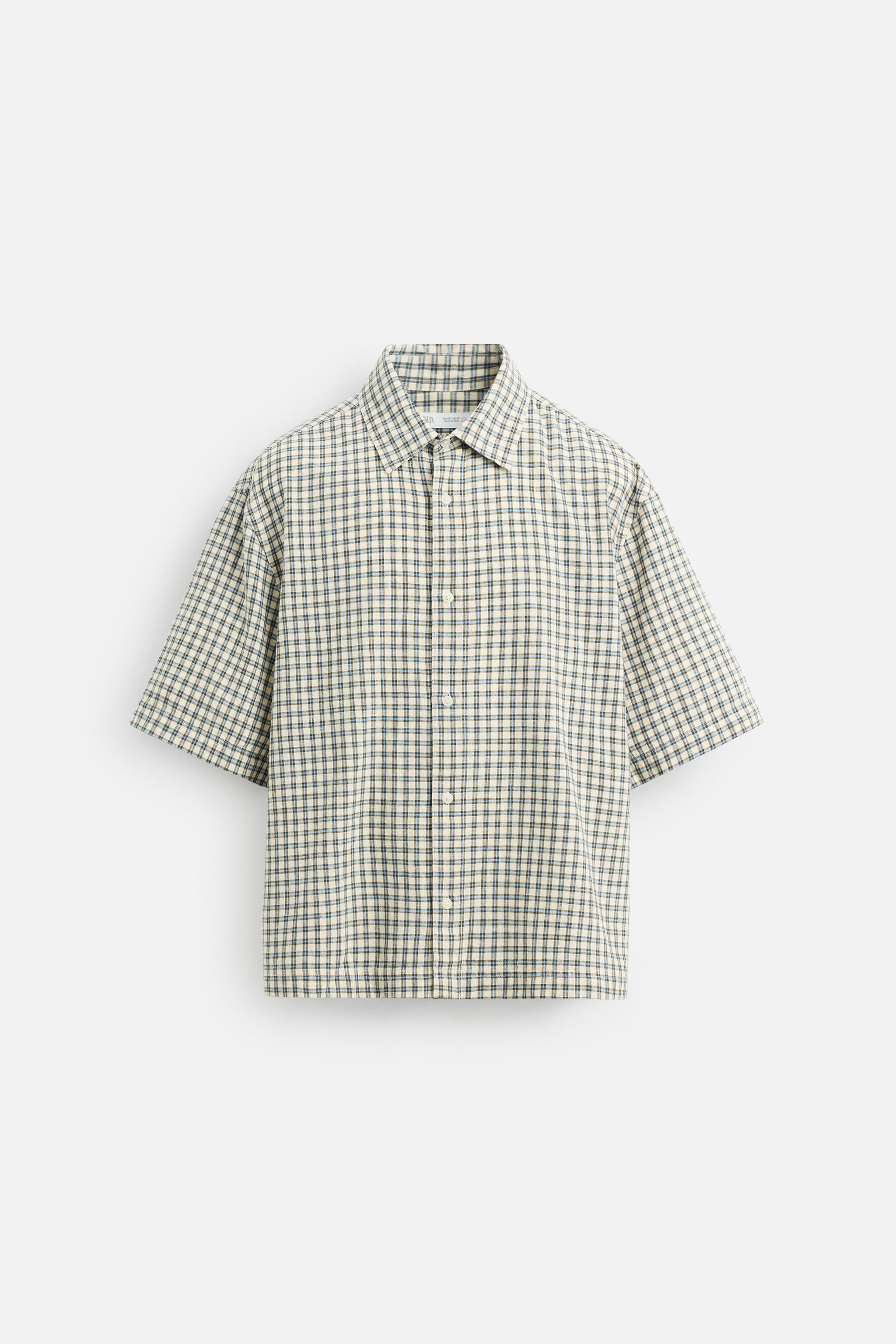 BOXY FIT PLAID SHIRT - Blue | ZARA United States