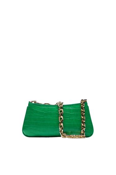 ANIMAL PRINT SHOULDER BAG WITH CHAIN