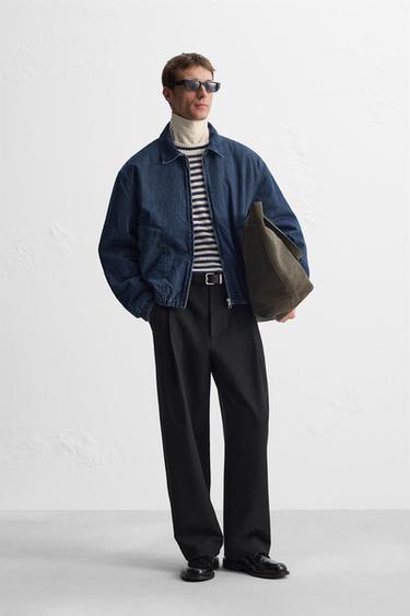 PADDED DENIM JACKET - Blue by Zara - Image 0