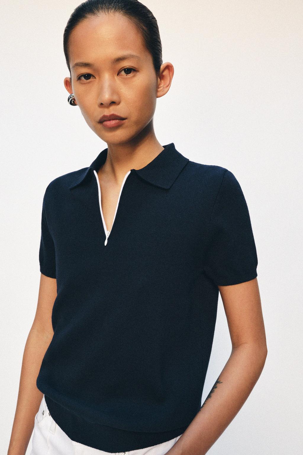 KNIT ZIP POLO SHIRT