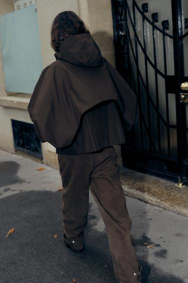 ZW COLLECTION SHORT HOODED TRENCH COAT - Brown by Zara