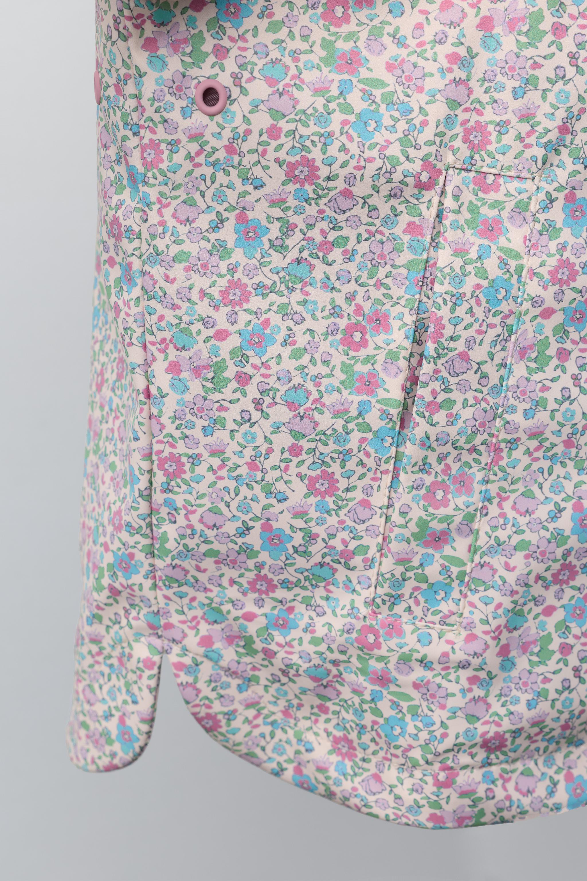 RUBBERIZED FLORAL WATER REPELLENT RAINCOAT