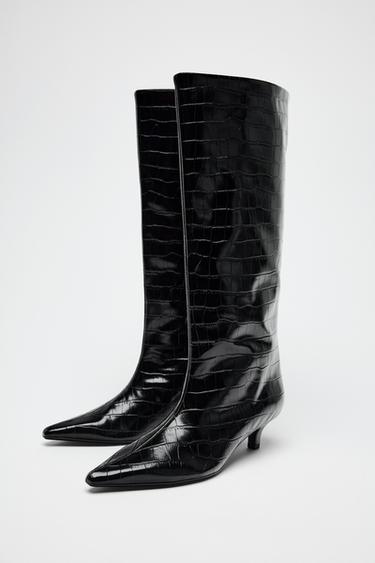 BOTA TACÓN KITTEN EFECTO COCO - Negro de Zara