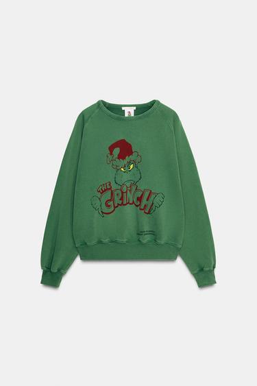 Zara GRINCH™ CHRISTMAS WASHED EFFECT SWEATSHIRT - Green