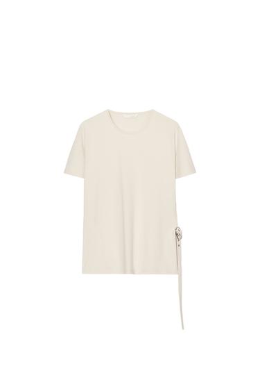 T-SHIRT OUVERTURE BOUCLE - Beige de Zara