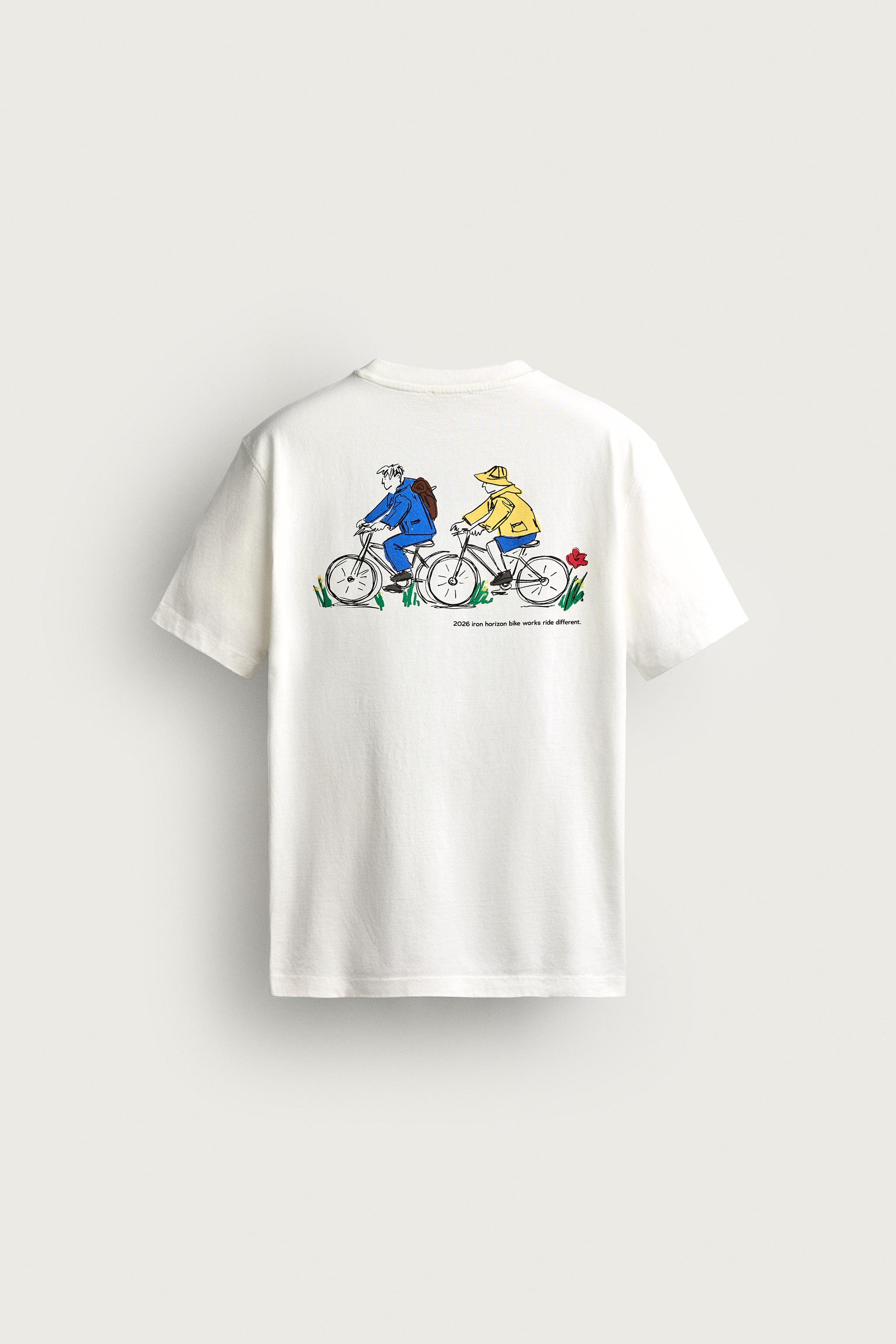 Мужские футболки Zara COMBINED PRINT REGULAR FIT T-SHIRT — фото 9
